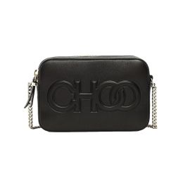 Jimmy Choo “Balti” Emb. Calf Leather Crossbody Bag - Black