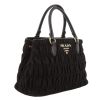 Prada Small Handbag in Tessuto Gaufre'/Ruching Nylon - Black