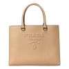 Prada Medium Tote Bag in Beige Embossed Safiano Calf Leather