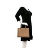 Prada Medium Tote Bag in Beige Embossed Safiano Calf Leather