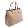 Prada Embossed Logo Handbag in Calf Leather - Cameo Beige