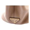 Prada Embossed Logo Handbag in Calf Leather - Cameo Beige