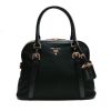 Prada Black Tessuto Nylon w Safiano Calf Leather Trim Satchel