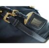 Prada Black Tessuto Nylon w Safiano Calf Leather Trim Satchel