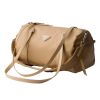 Prada Small Re-Nylon and Safiano Calf Leather Beige Duffel Bag