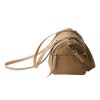Prada Small Re-Nylon and Safiano Calf Leather Beige Duffel Bag