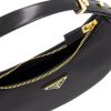 Prada Arqué Re-Nylon/Brushed Calf Leather Black Shoulder Bag