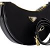 Prada Arqué Re-Nylon/Brushed Calf Leather Black Shoulder Bag
