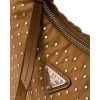 Prada "Re-Edition" Soft Nylon Mini Studded Brown Shoulder Bag
