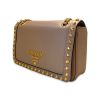 Prada Pattina Beige Studded Glace Calf Leather Crossbody Bag