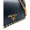 Prada "Pattina" Studded Glace Calf Leather Crossbody Bag