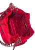 Prada Re-Nylon Drawstring Bucket Bag w/ Crystal Handle - Red