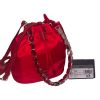 Prada Re-Nylon Drawstring Bucket Bag w/ Crystal Handle - Red