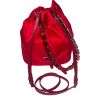 Prada Re-Nylon Drawstring Bucket Bag w/ Crystal Handle - Red