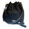 Prada Re-Nylon/Leather Black Tassel Drawstring Bucket Bag