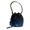 Prada Re-Nylon/Leather Black Tassel Drawstring Bucket Bag