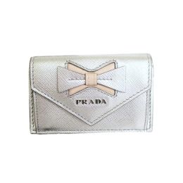 Prada “Ribbon” Trifold Wallet in Luxurious Safiano Calf Leather