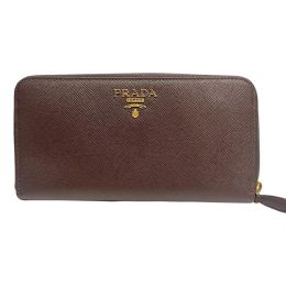 Prada Continental Wallet in Bruciato Brown Safiano Calf Leather