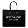 Saint Laurent “Rive Gauche” Canvas w/ Leather Trim Tote Bag