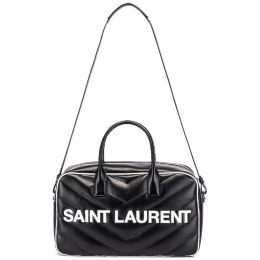 Saint Laurent "Miles" Duffel Bag in Quilted Calf Leather - Black