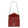 Saint Laurent “Cassandra” Shoulder Bag in Croc-Emb. Leather
