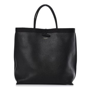 Saint Laurent "Patti" Tote Bag in Grained Calf Leather - Black