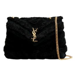 Saint Laurent “Loulou” Medium Shoulder Bag in Lamb Shearling