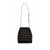 Saint Laurent “Seau” Bucket Bag in Studded Black Calf Leather