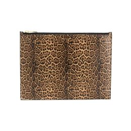 Saint Laurent Large Pouch in Soft Calf Leather - Leopard Print