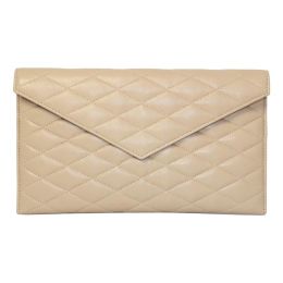 Saint Laurent "Sade" Envelope Clutch in Quilted Calf Leather