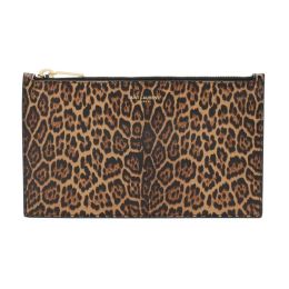 Saint Laurent Small Pouch in Soft Calf Leather - Leopard Print