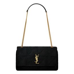 Saint Laurent YSL “Jamie” Quilted Textured Satin Crossbody Bag