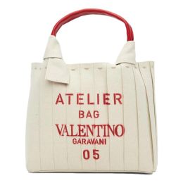 Valentino Garavani "Sac Atelier 05 Plisse Edition" Tote in Canvas