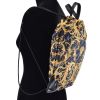 Versace "Barocco Print" Drawstring Backpack in Nylon - Black