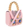 Versace "La Medusa" Mini Crystal Top Handle Bag in Silk - Pink