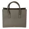 Versace Top Handle Medium Tote in Taupe Virtus Calf Leather