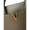 Versace Top Handle Medium Tote in Taupe Virtus Calf Leather