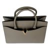 Versace Top Handle Medium Tote in Taupe Virtus Calf Leather