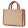 Versace “Athena” Small Tote Bag in Raffia & Calf Leather - Beige