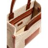Versace “Athena” Small Tote Bag in Raffia & Calf Leather - Beige