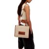 Versace “Athena” Small Tote Bag in Raffia & Calf Leather - Beige