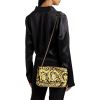 Versace "Virtus" Barocco Shoulder Bag in Black/Gold Quilted Silk