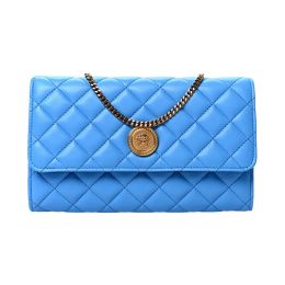 Versace La Medusa Quilted Lambskin Leather Clutch – Blue