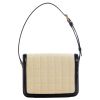 Saint Laurent YSL "Solferino" Quilted Suede Shoulder Bag - Ivory