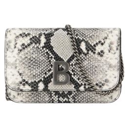 Balenciaga "B" Wallet on Chain in Premium Quality Calf Leather (Please choose color: Black & White Python Print)