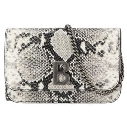 Balenciaga "B" Wallet on Chain in Premium Quality Calf Leather (Please choose color: Black & White Python Print)