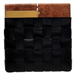 Bottega Veneta "BV Snap" Clutch in Posh Woven Napa Leather (Please choose color: Mogano Black)