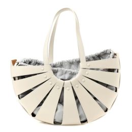 Bottega Veneta "The Shell" Shoulder Bag in French Calf Leather (Please choose color: Frost White)