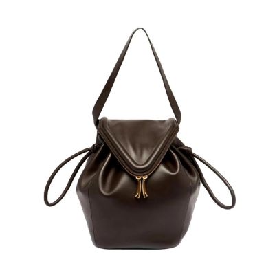 Bottega Veneta Large "Beak" Shoulder Bag in Soft Calf Leather