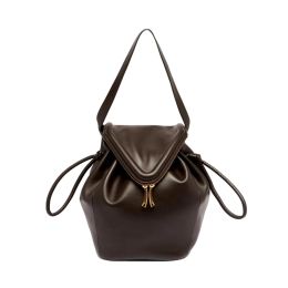 Bottega Veneta Large "Beak" Shoulder Bag in Soft Calf Leather (Please choose color: Brown)